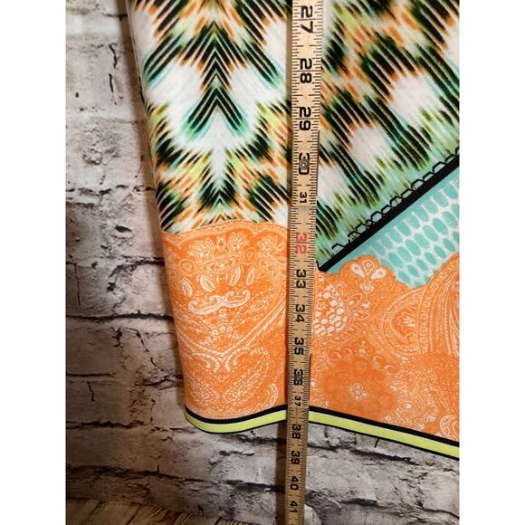 Melissa Paige Dress Womens Medium Sheath Pastel Mixed Print High Neck Stretch - Picture 12 of 16